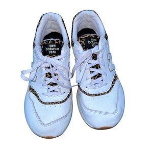 New Balance White and Animal Print Sneakers 997h size 5.5